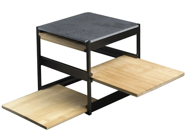 Gusta Etagere / Serveertoren Kubus - Zwart - 3-laags 3 Gusta Etagere / Serveertoren Kubus - Zwart - 3-laags