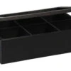 Sakura Tea Theedoos - Zwart - 6-vaks - Met Fluweel - 24 X 16 Cm -Keukenwinkel 1 6 vaks 3
