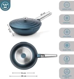 Westinghouse Pannenset Performance (Wokpan + Grillpan) ø 28 Cm - Blauw - Inductie En Alle Andere Warmtebronnen 17 Westinghouse Pannenset Performance (Wokpan + Grillpan) ø 28 Cm - Blauw - Inductie En Alle Andere Warmtebronnen -Keukenwinkel 1120x1200