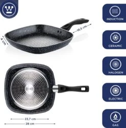 Westinghouse Pannenset Black Marble (Grillpan 28 Cm + Wokpan ø 30 Cm) - Inductie En Alle Andere Warmtebronnen -Keukenwinkel 1176x1200