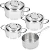 Demeyere - 4 Delige Pannenset (Kookpan ø 16 / 18 / 20 Cm + Steelpan ø 16 Cm) + Deksels Atlantis 7 - RVS -Keukenwinkel 40850 431 0 01