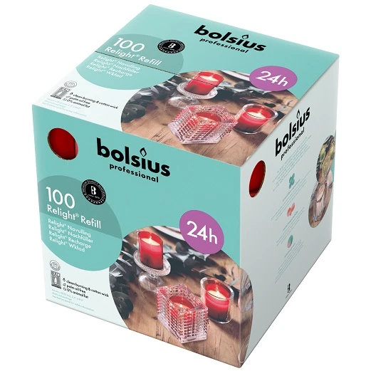 Bolsius Navullingen Relight Plus Rood - 100 Stuks 4 Bolsius Navullingen Relight Plus Rood - 100 Stuks - Afbeelding 2