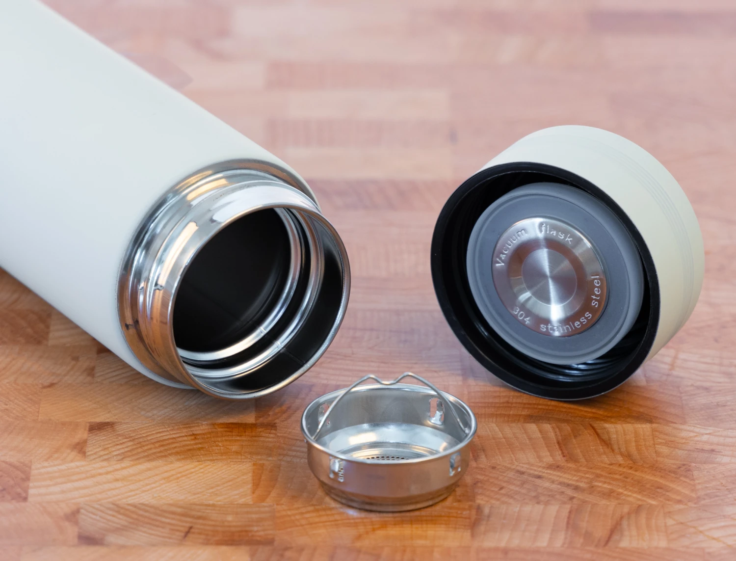 Sareva Thermosfles - Met Uitneembaar Filter - Creme - 500 Ml 4 Sareva Thermosfles - Met Uitneembaar Filter - Creme - 500 Ml - Afbeelding 2