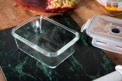 Sareva Vacuum Ovenschalen / Vershoudbakjes - Hittebestendig Glas - 4 Delige Set / 485 + 970 + 1.7 Ltr -Keukenwinkel Crumble in ovenschaal en vershoudbakjes 6
