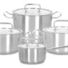 Demeyere - 4 Delige Pannenset (Kookpan ø 18 / 20 / 24 Cm + Steelpan ø 18 Cm) + Deksels Classic 3 - RVS 2 Demeyere - 4 Delige Pannenset (Kookpan ø 18 / 20 / 24 Cm + Steelpan ø 18 Cm) + Deksels Classic 3 - RVS -Keukenwinkel Demeyere Pannenset Resto