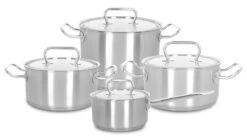 Demeyere - 4 Delige Pannenset (Kookpan ø 18 / 20 / 24 Cm + Steelpan ø 18 Cm) + Deksels Classic 3 - RVS