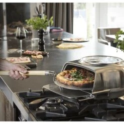 Fernus & Friends Pizza Oven - Voor Fornuis - Pure Polished Aluminium - Voor ø 26 Cm Pizza's -Keukenwinkel Fernus Pizza Zilver