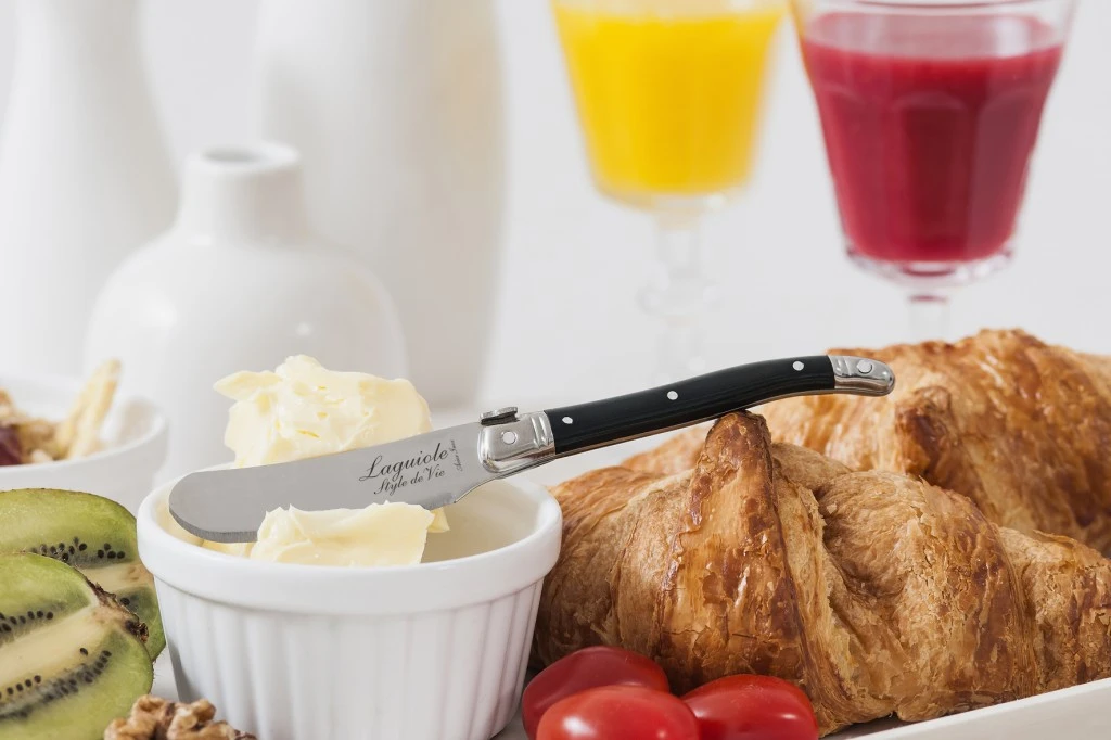 Laguiole Style De Vie Botermessen Zwart - 4 Stuks 4 Laguiole Style De Vie Botermessen Zwart - 4 Stuks - Afbeelding 2