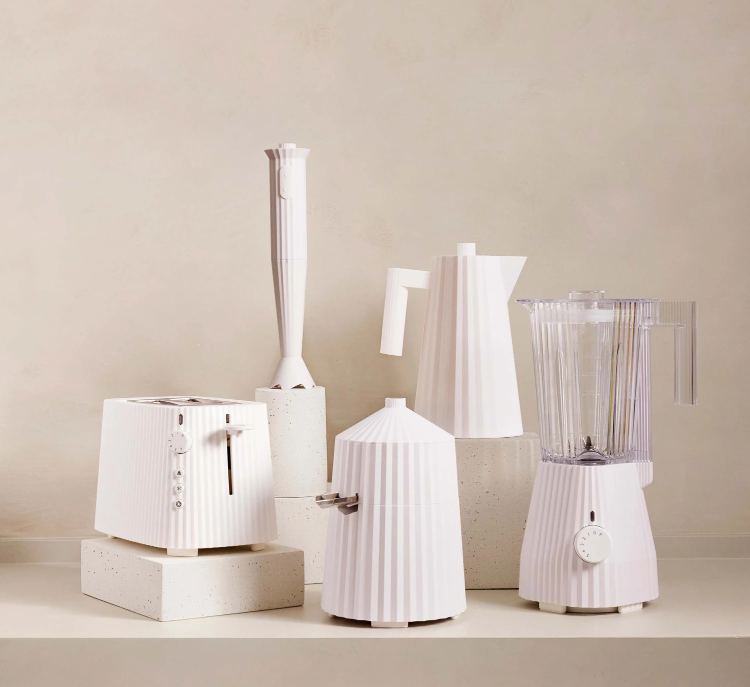 Alessi Smoothie Blender Plisse - Wit - 380 W - Door Michele De Lucchi - MDL17 W - Afbeelding 6