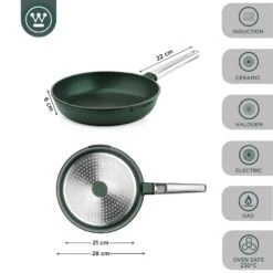 Westinghouse Koekenpan Performance - Gracious Green - ø 28 Cm - Standaard Anti-aanbaklaag 17 Westinghouse Koekenpan Performance - Gracious Green - ø 28 Cm - Standaard Anti-aanbaklaag -Keukenwinkel WCFP0095028SG 3