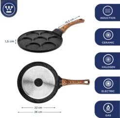 Westinghouse Pannenkoekenpan - Zwart - ø 26 Cm - Standaard Anti-aanbaklaag 9 Westinghouse Pannenkoekenpan - Zwart - ø 26 Cm - Standaard Anti-aanbaklaag -Keukenwinkel WCFP2009026MBB 3 scaled 1
