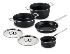 Alessi Pannenset Pots&Pans - AJM100S6 A - Zwart - 4 Delige Set - Door Jasper Morrison -Keukenwinkel alessi pannenset pots pans zwart