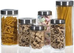 Sareva Voorraadpot - Glas / RVS Deksel - ø 8 Cm / 800 Ml 10 Sareva Voorraadpot - Glas / RVS Deksel - ø 8 Cm / 800 Ml -Keukenwinkel opbergglas set 1 4