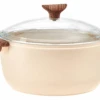 Sambonet Braadpan Rock 'n' Rose - Creme - ø 24 Cm / 4.5 Liter - Standaard Anti-aanbaklaag -Keukenwinkel sambonet braadpan rock n rose roze
